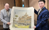 泰国上议院前议长会见世界艺术家协会王余根主席