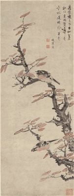 蓝瑛《红叶秋禽图》