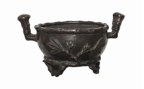 清代竹节纹银香炉