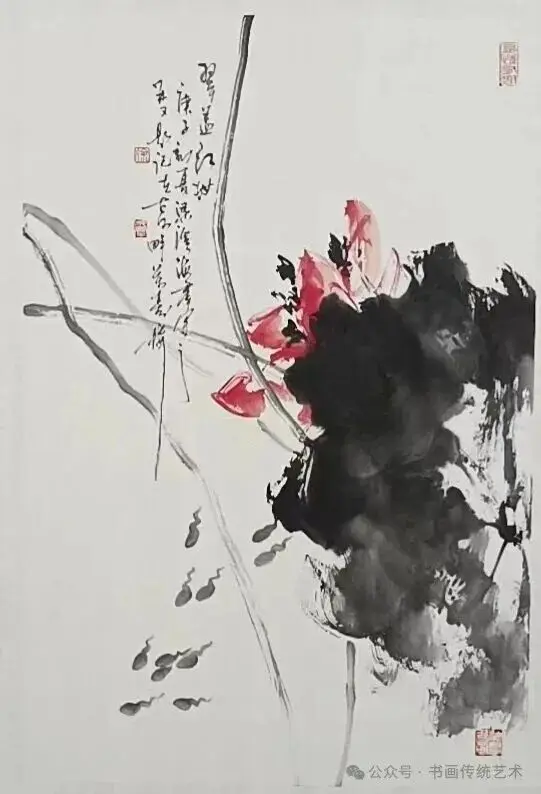 徐海群的写意花鸟画以墨写意、以色点睛