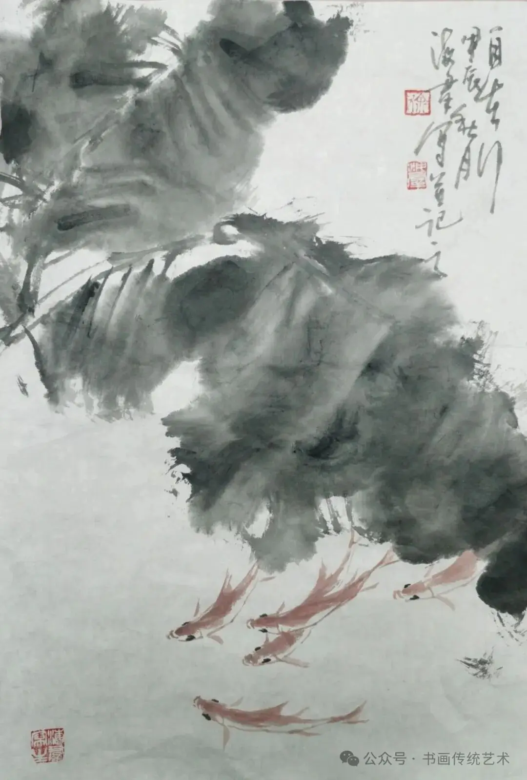 徐海群的写意花鸟画以墨写意、以色点睛