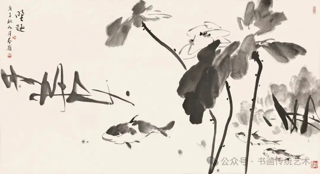 庄艺岭，他的笔墨语言简单且充满禅意与哲思