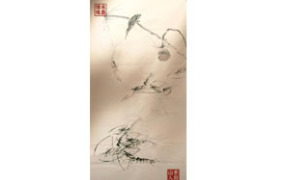 王明绘画作品《秋日荷塘》
