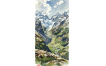 李小光作品《柿枝幽禽》