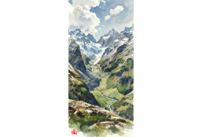 李小光作品《柿枝幽禽》