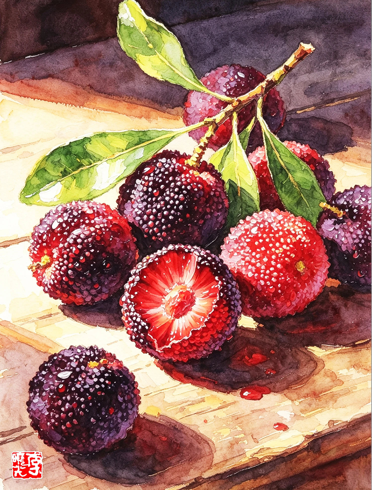 李小光作品《水色杨梅》